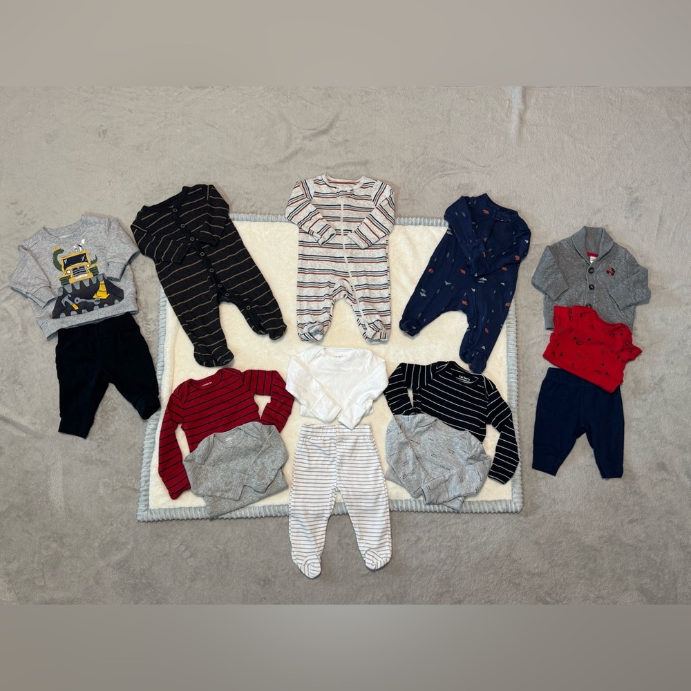 20-Piece Baby Boy 3M Bundle – Sleepers, Outfits, & Socks Galore